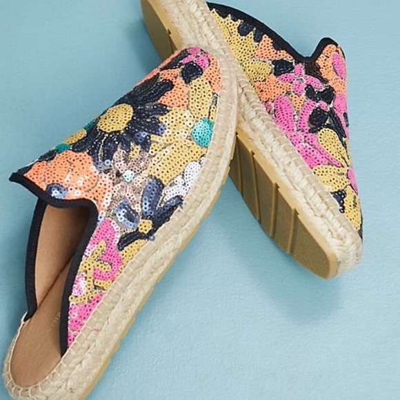 NWT Anthropologie Maya Floral Espadrille Slides 39 - Picture 4 of 8